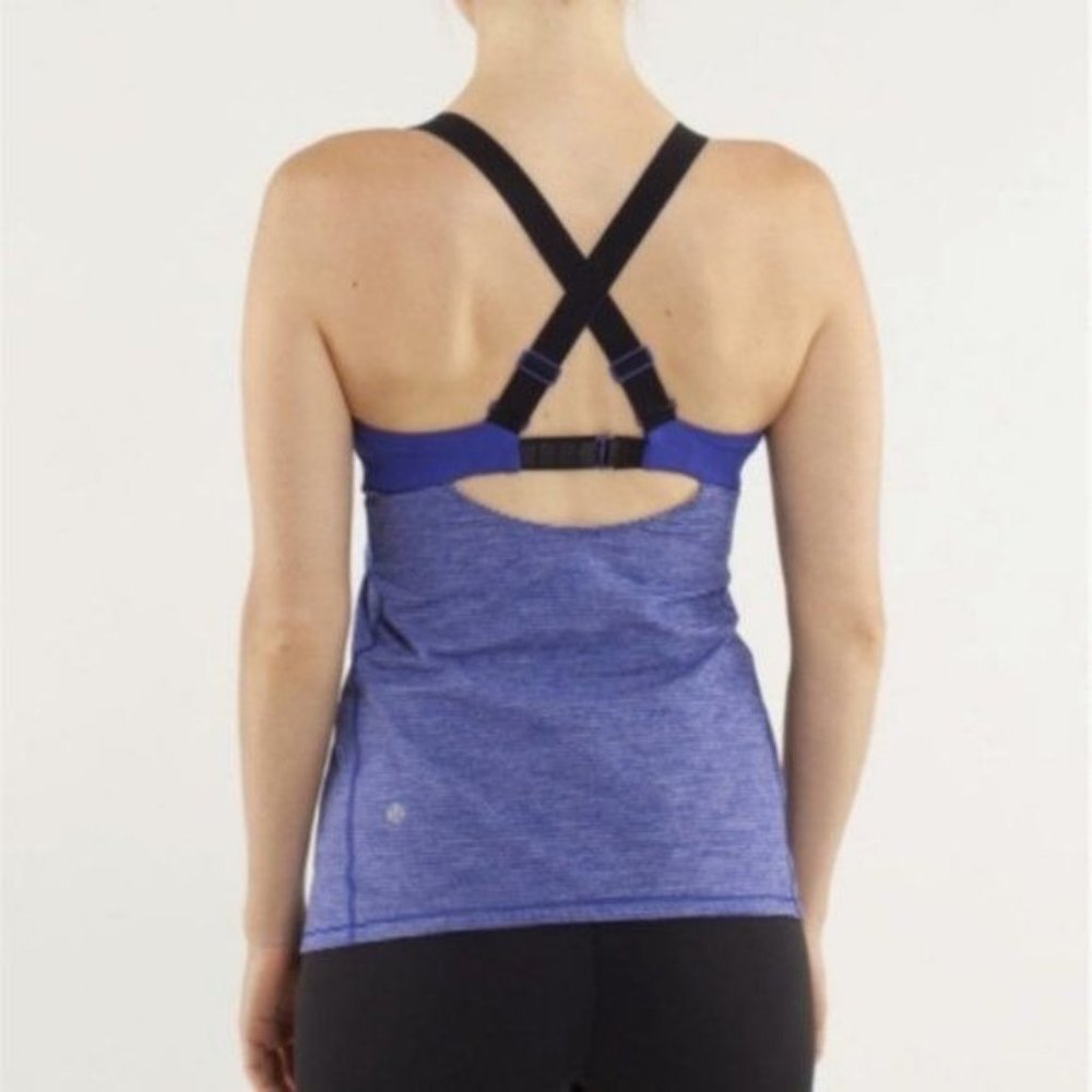 Lululemon Run Catch Me Striped Contrast Cross Tank